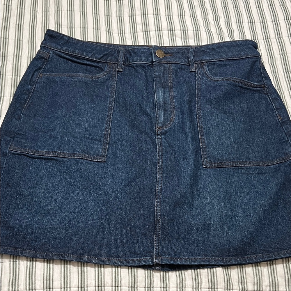 LOFT Mini Skirt Women Size 12 Blue Denim